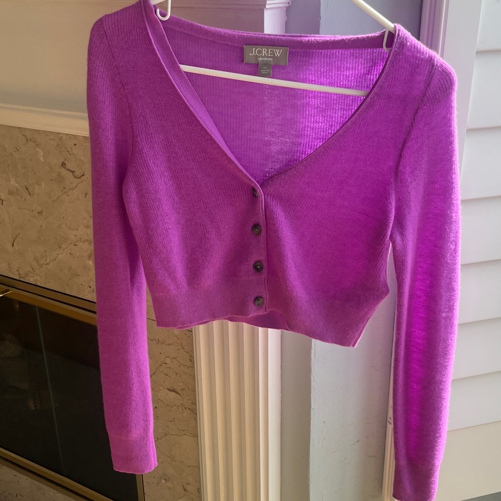 Cropped cashmere cardigan